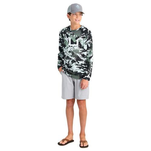 Kids' Huk KC Icon Apex Vert Long Sleeve Hooded T-Shirt - Primary Image