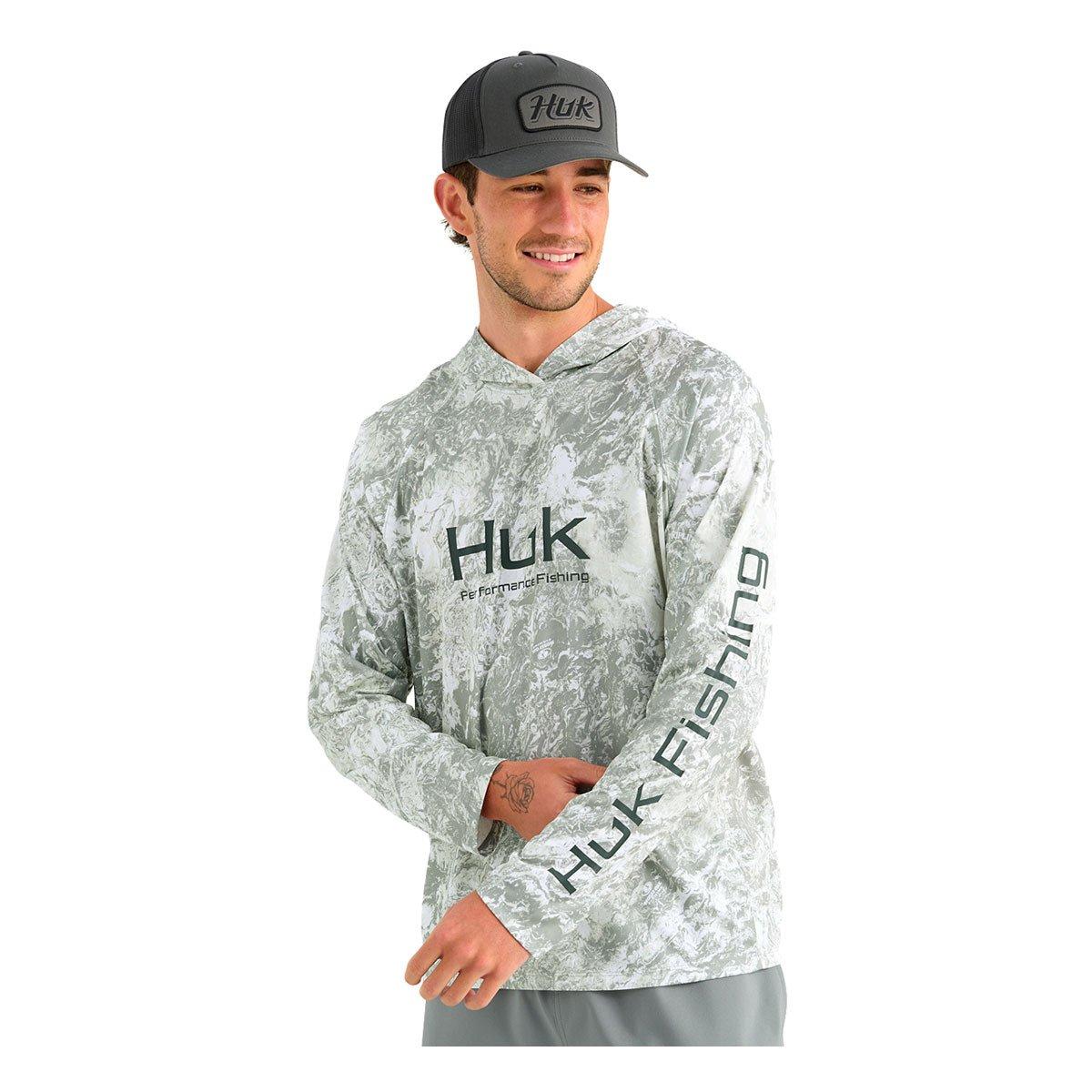 Men's Huk Mossy Oak Pursuit Performance Long Sleeve Hooded T-Shirt - Huk