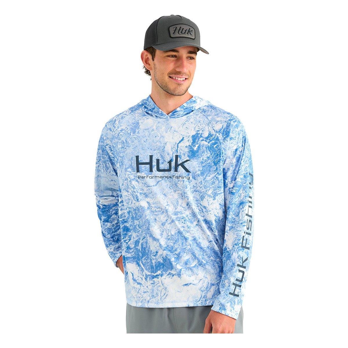 Men's Huk Mossy Oak Pursuit Performance Long Sleeve Hooded T-Shirt - Huk