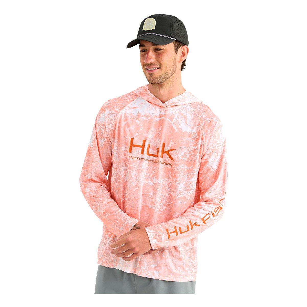 Men's Huk Mossy Oak Pursuit Performance Long Sleeve Hooded T-Shirt - Huk