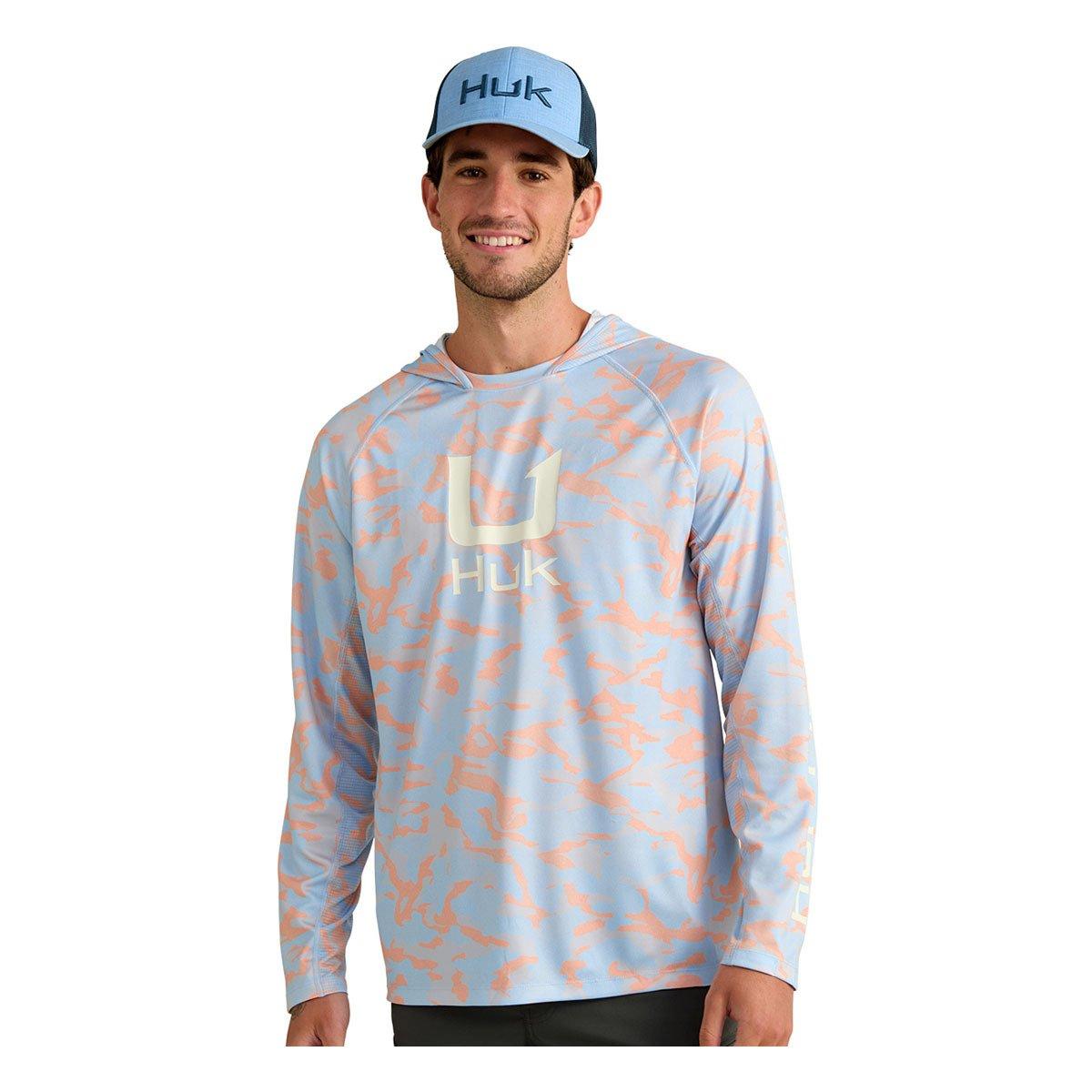 Men's Huk Icon Printed Long Sleeve Hooded T-Shirt - Huk