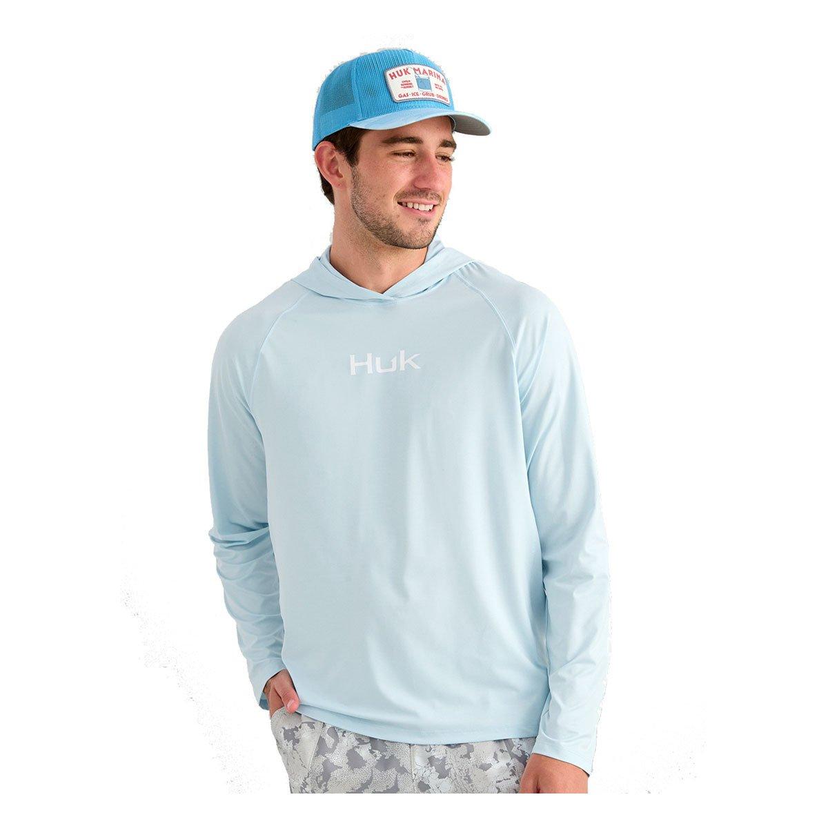 Men's Huk Airweight Long Sleeve Hooded T-Shirt - Huk