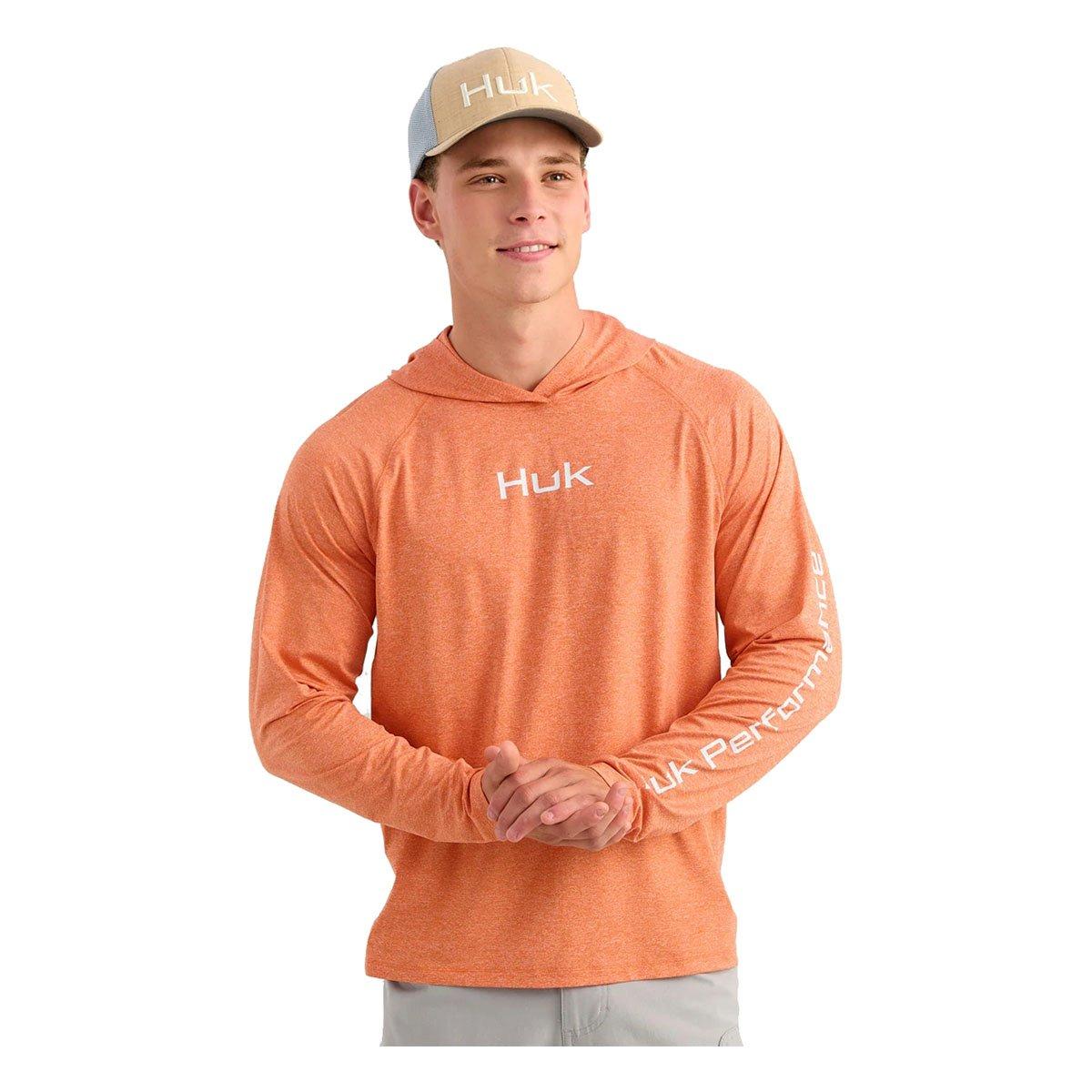 Men's Huk Airweight Long Sleeve Hooded T-Shirt - Huk
