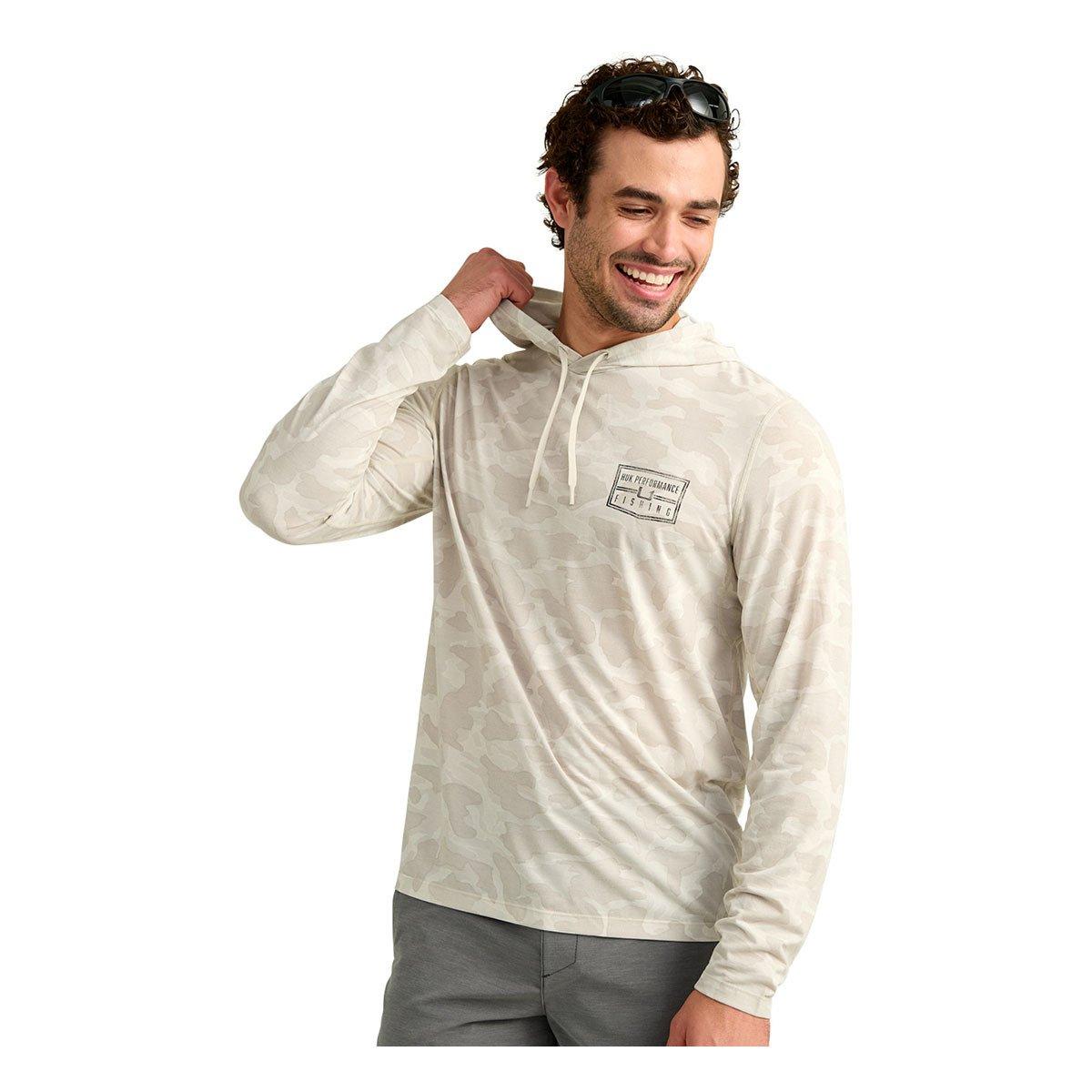 Men's Huk Drift Printed Long Sleeve Hooded T-Shirt - Huk