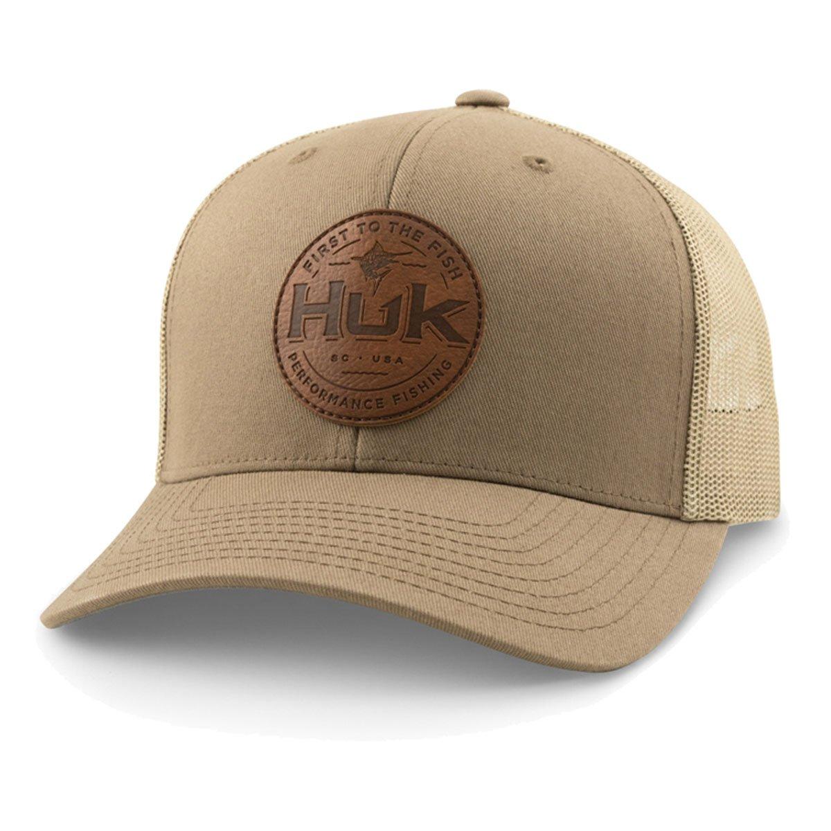 Men's Huk Leather Patch Trucker Hat - Huk