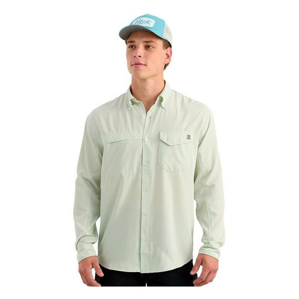 HUK Men's  Tide Point Long Sleeve Button Up Shirt