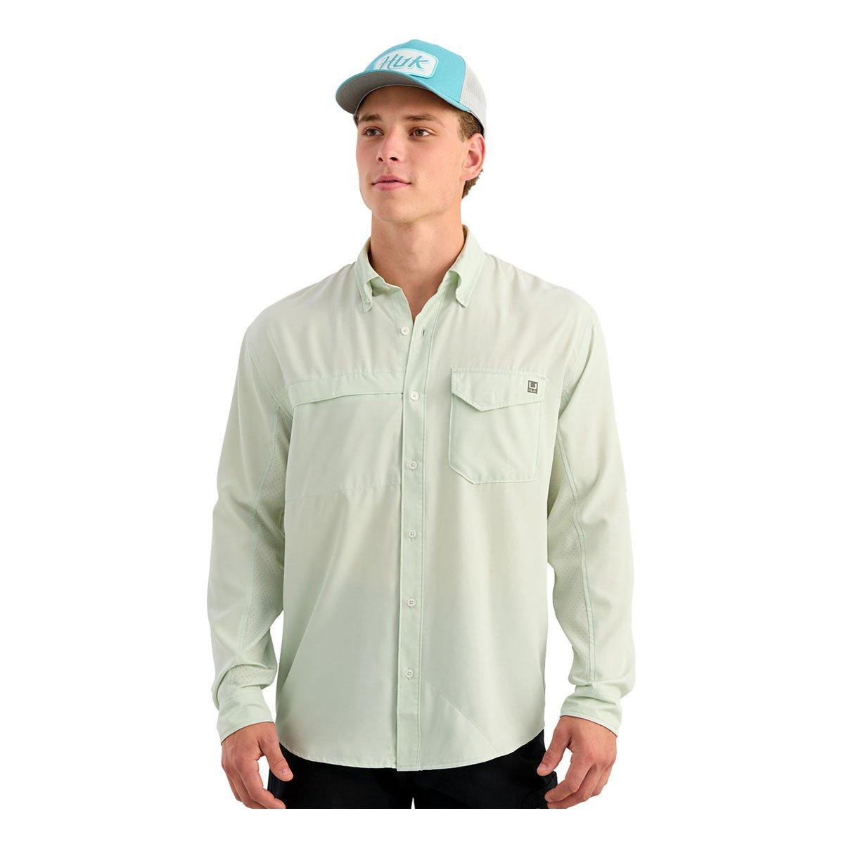 Men's Huk Tide Point Long Sleeve Button Up Shirt - Huk