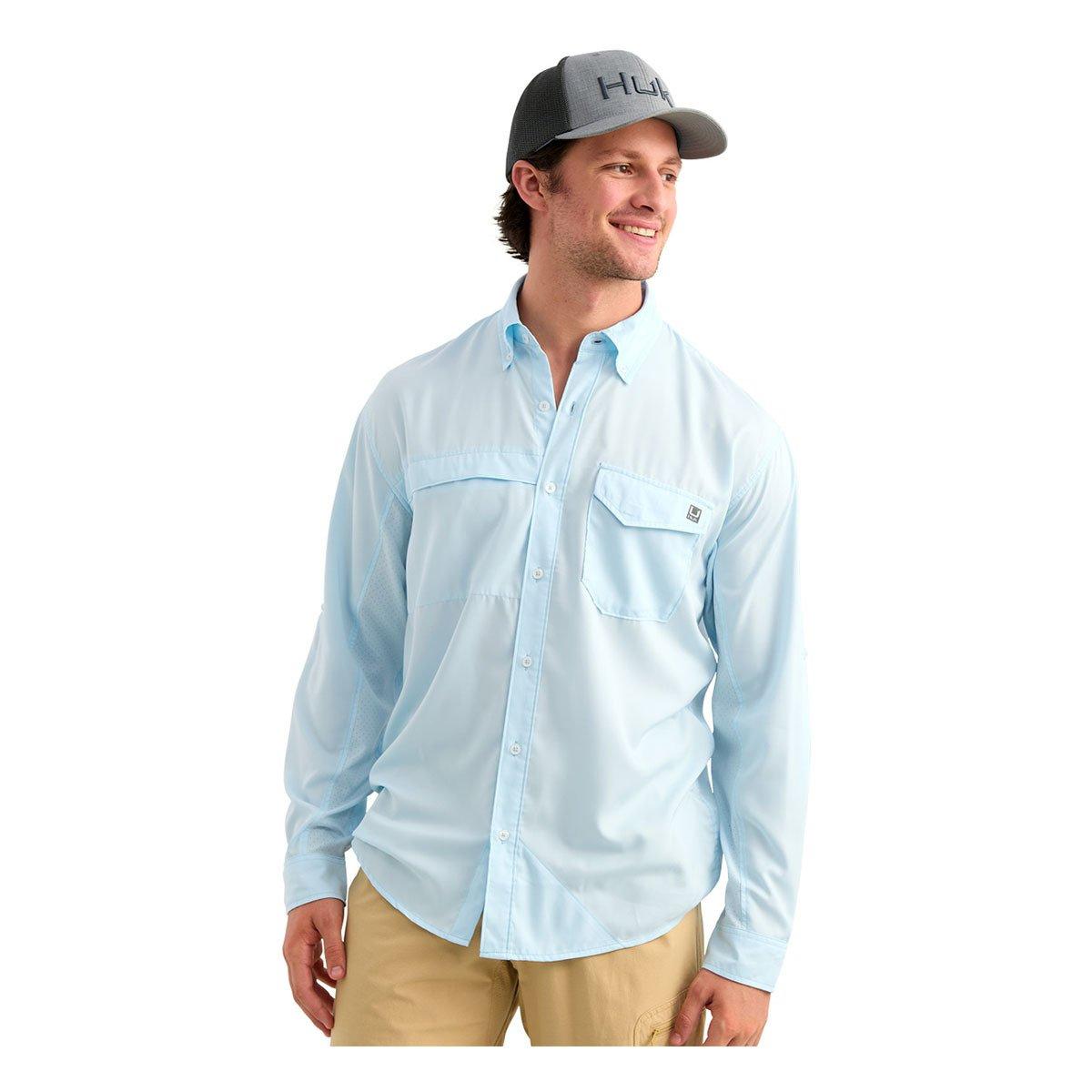 Men's Huk Tide Point Long Sleeve Button Up Shirt - Huk