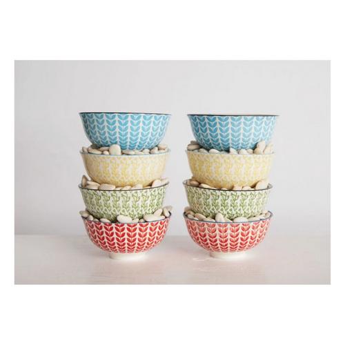 Creative Co-Op 2 1/4" Hand-Stamped Stoneware Bowl (Styles May Vary) - Primary Image