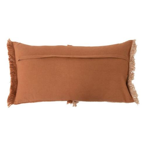 Creative Co-Op 28" x 14" Woven Cotton Lumbar Pillow with Fringe - Primary Image