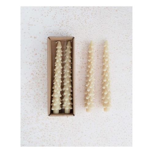 Creative Co-Op Unscented Tall Tree Shaped Taper (Set of 2) Taper Candle