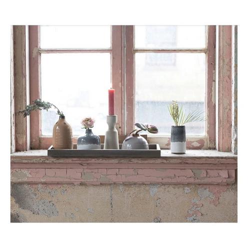 Creative Co-Op Mango Wood Tray w/ 1 Taper Holder & 4 Vases - Primary Image