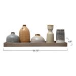 Creative Co-Op Mango Wood Tray w/ 1 Taper Holder & 4 Vases - Thumbnail 5 of 5