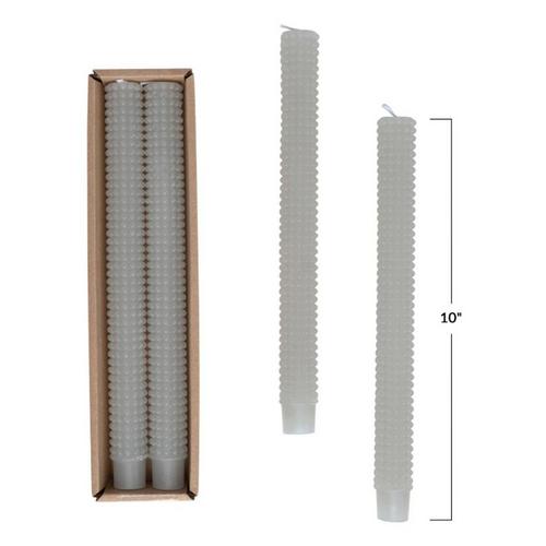 Creative Co-Op Unscented Hobnail (Set of 2) Taper Candle - Primary Image