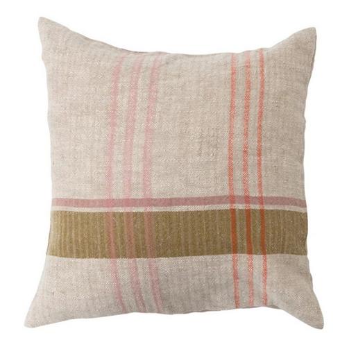 Creative Co-Op 20" Woven Cotton & Linen Plaid Pillow - Primary Image