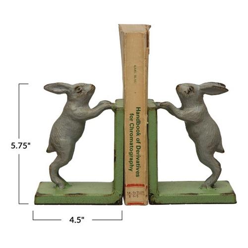 Creative Co-Op Cast Iron Rabbit Bookends - Primary Image