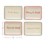 Creative Co-Op 4"L x 3"W Stoneware Dish w/ Holiday Words (Styles May Vary) - Thumbnail 3 of 3