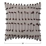 Creative Co-Op Cotton Dhurrie Pillow w/ Woven Tassels - Thumbnail 2 of 3