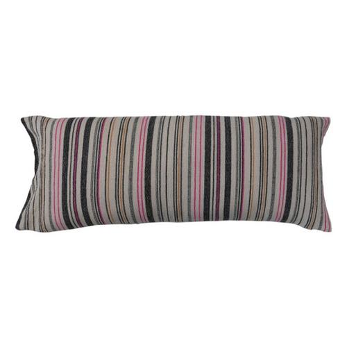 Creative Co-Op Woven Cotton Blend Lumbar Pillow w/ Stripes - Primary Image