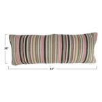 Creative Co-Op Woven Cotton Blend Lumbar Pillow w/ Stripes - Thumbnail 4 of 6