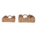Creative Co-Op Decorative Braided Bankuan Trays w/ Handles (Set of 2) - Thumbnail 1 of 4