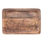 Creative Co-Op Mango Wood Tray w/ Laser Etched Botanicals - Thumbnail 1 of 7