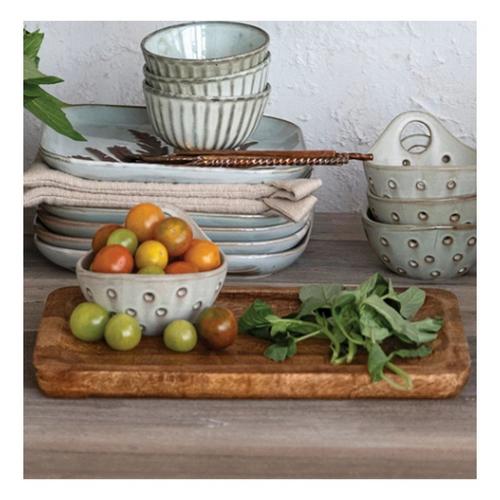 Creative Co-Op Mango Wood Tray w/ Laser Etched Botanicals - Primary Image