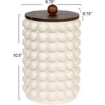 Creative Co-Op Stoneware Canister w/ Raised Dots & Acacia Wood Lid - Thumbnail 6 of 7