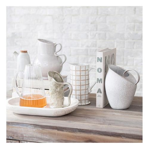 Creative Co-Op Ribbed Glass Pitcher - Primary Image