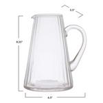 Creative Co-Op Ribbed Glass Pitcher - Thumbnail 4 of 4