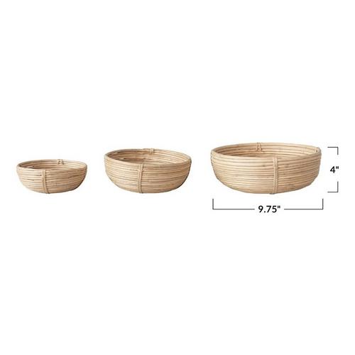Creative Co-Op Hand-Woven Rattan Bowls - Primary Image