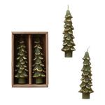 Creative Co-Op Short Unscented Tree Shaped Taper w/ Gold Tips (Set of 2) Taper Candle - Thumbnail 1 of 3