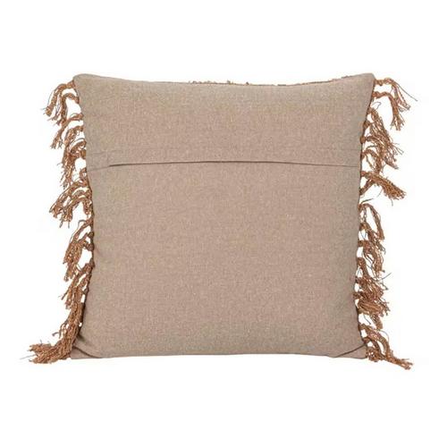 Creative Co-Op Stonewashed Woven Cotton Throw Pillow with Fringe - Primary Image