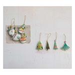 Creative Co-Op Cotton Velvet Christmas Tree Ornament w/ Embroidery & Glass Beads (Styles May Vary) - Thumbnail 2 of 3