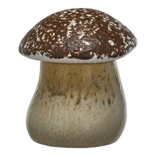 Creative Co-Op Stoneware Mushroom Canister (Each One Will Vary) - Primary Image