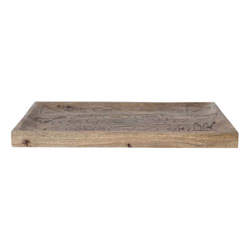 Creative Co-Op Mango Wood Cheese/Serving Board with Etched Charcuterie Spread - Primary Image