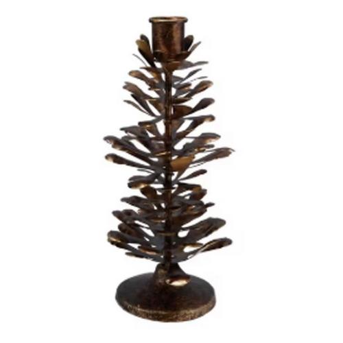 Creative Co-Op Metal Pinecone Shaped Taper Candle Holder - Primary Image