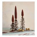 Creative Co-Op Metal Pinecone Shaped Taper Candle Holder - Thumbnail 2 of 2