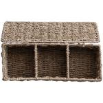 Creative Co-Op Hand-Woven Seagrass Basket with 3 Sections & Lid - Thumbnail 4 of 6