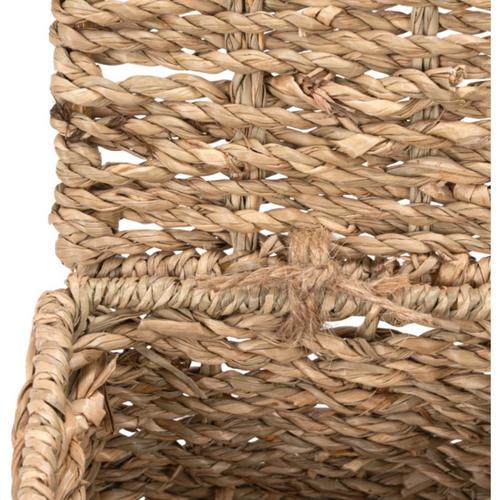 Creative Co-Op Hand-Woven Seagrass Basket with 3 Sections & Lid - Primary Image