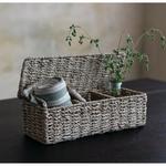 Creative Co-Op Hand-Woven Seagrass Basket with 3 Sections & Lid - Thumbnail 6 of 6