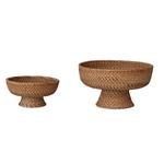 Creative Co-Op Decorative Hand-Woven Rattan Footed Bowls - Thumbnail 1 of 5