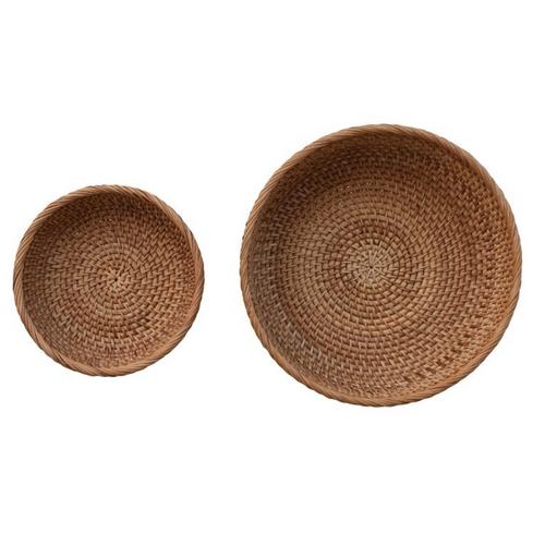 Creative Co-Op Decorative Hand-Woven Rattan Footed Bowls - Primary Image