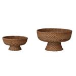 Creative Co-Op Decorative Hand-Woven Rattan Footed Bowls - Thumbnail 3 of 5