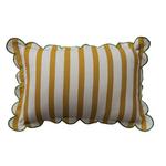Creative Co-Op Cotton Striped Lunbar Pillow with Scalloped Flange - Thumbnail 1 of 3