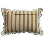 Creative Co-Op Cotton Striped Lunbar Pillow with Scalloped Flange - Thumbnail 2 of 3
