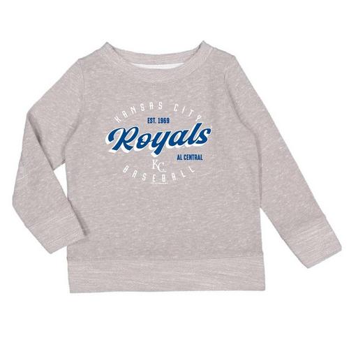 Soft As A Grape Girls' Kansas City Royals Melange Pops Crew - Primary Image
