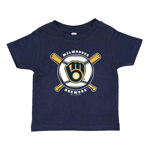Soft As A Grape Kids' Milwaukee Brewers Crossbat T-Shirt - Primary Image