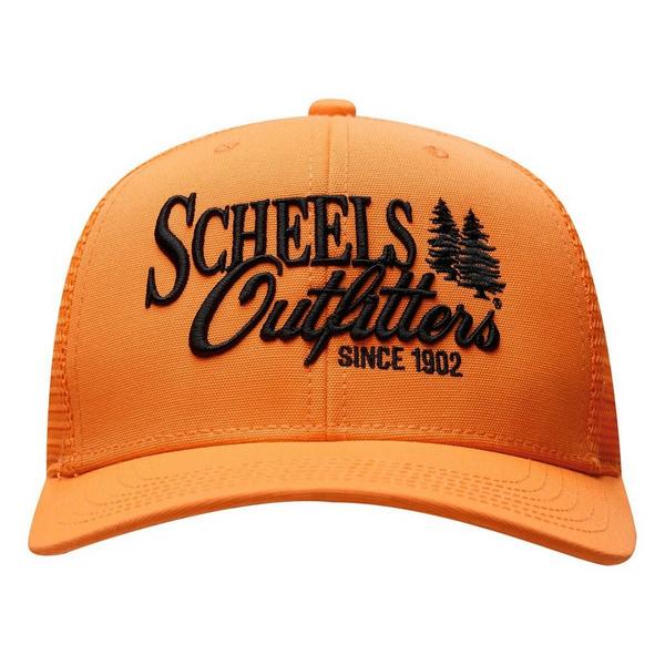 SCHEELS OUTFITTERS Men's  Wordmark  Orange Hunting Adjustable Hat  Blaze