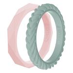 Women's Qalo Stackable Silicone Set Ring Set - Thumbnail 1 of 3